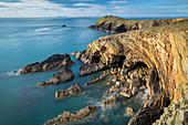 Klippenaussicht von Martin's Haven, Pembrokeshire Coast National Park, Wales, Vereinigtes Königreich, Europa