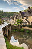 Picture postcard Cotswolds village of Castle Combe, Wiltshire, England, United Kingdom, Europe