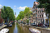 Zuiderkerk Kirche und Kanal, Amsterdam, Nordholland, Niederlande, Europa
