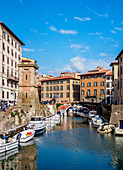 Kanal in Venezia Nuova, Livorno, Toskana, Italien, Europa