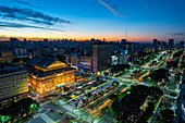 City view with 9 de Julio Avenue, Buenos Aires, Argentina, South America