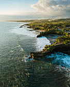 Aerial view from Tanah Lot Temple, Bali, Indonesia, Southeast Asia, Asia