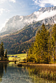 Hintersee in autumn, Berchtesgaden, Bavaria, Germany