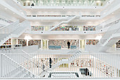 City library, interior view, architect Eun Young Yi, Stuttgart, Baden-Württemberg, Germany