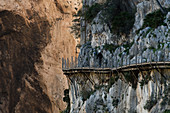 Caminito del Rey, drei Kilometer langer Klettersteig über der Gaitanejo Schlucht, Provinz Malaga, Andalusien, Spanien