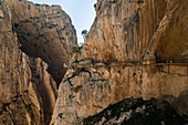 Caminito del Rey, drei Kilometer langer Klettersteig über der Gaitanejo Schlucht, Provinz Malaga, Andalusien, Spanien