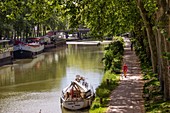 France, Haute Garonne, Toulouse, Port Saint Sauveur, the Canal du Midi listed as World Heritage by UNESCO