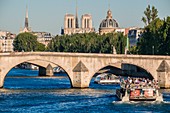 France, Paris, area listed as World Heritage by UNESCO, the Pont du Carrousel and the Notre-Dame