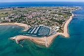 France, Charente Maritime, Saint Denis d'Oleron, the marina and the village (aerial view)