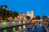 Frankreich, Paris, Gebiet als Weltkulturerbe der UNESCO, die Kathedrale Notre Dame auf der Insel La Cité