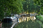 France, Herault, Cers near Beziers, Canal du Midi listed as World Heritage by UNESCO