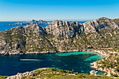 Frankreich, Bouches-du-Rhône, Marseille, Nationalpark Calanques, die Bucht von Sormiou