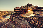 Sonnenaufgang beim Natures Window im Kalbarri in Westaustralien, Australien, Ozeanien