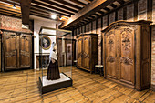 THE HALL OF CABINETS FROM THE 18TH CENTURY, THE 15TH CENTURY CHATEAU DE MARTAINVILLE, MARTAINVILLE-EPREVILLE (76), FRANCE