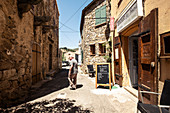 Restaurant in the mountain village of Montemagiorre near Calvi, Corsica, France