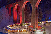 Christmas market in the Ravennaschlucht, snow, winter, H? Llental, southern Black Forest, Black Forest, Baden-Wuerttemberg, Germany, Europe