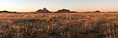 Namibia - April 26, 2009: Panoramic view of the Spitzkoppe mountain at sunset.