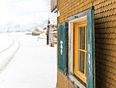 Shutters on an old wooden house in the Lechtal, Tyrol, Austria