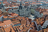 Stadtansicht vom Schlossberg, Graz, Österreich