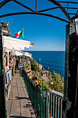 Restaurant in the vineyards above Vernazza, Cinque Terre, Italy