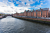 View of the warehouse district in Hamburg, Germany