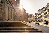 Sunset in the streets of Florence, Italy