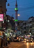 At night in Amman with a view of the mosque, Jordan