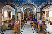 The church in Madaba, Jordan known for its mosaics