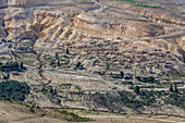 Ein kleines Dorf in der Nähe der alten Kreuzfahrerfestung von Shobak, Jordanien