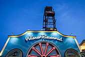 Nachts am Wiener Riesenrad im Prater in Wien, Österreich