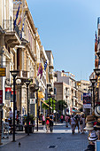 Pedestrian zone 25is Avgoustou, old town of Heraklion, north Crete, Greece