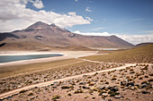 Laguna Miscanti und Miñiques, Hochebene „Altiplano“, Atacama Wüste, Region Antofagasta, Chile, Südamerika
