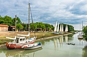Frankreich, Gironde, Jau-Dignac-et-Loirac, Mündung der Gironde, Hafen von Richarde