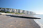 France, Seine Maritime, Le Treport, cliffs overlooking the pebble beach