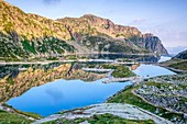 France, Isere, La Ferriere, Belledonne massif, hike to the Sept Laux Plateau, lake Cottepens, Carre and Sept Laux refuge (alt : 2135 m)