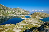 Frankreich, Isere, La Ferriere, Belledonne-Massiv, Wanderung zum Sept-Laux-Plateau, zum Cottepens-See und zum Carre-See (Höhe: 2135 m)