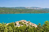 France, Alpes de Haute Provence, Verdon Regional Park, Sainte Croix du Verdon, Sainte Croix lake
