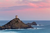 Frankreich, Corse-du-Sud, Golf von Ajaccio, Golf von Ajaccio, Sturm auf den Sanguinaires-Inseln, Halbinsel La Parata und Tour de la Parata