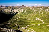 France, Alpes Maritimes, Mercantour National Park, Haute Tinee, Top of the Bonette, road of the pass of Bonnette, higher road of Europe (2802m)