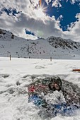 France, Savoie, Tignes, ice diving