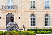 France, Gironde, Bordeaux, The large house of Bernard Magrez, luxury hotel founded in 2014 proposing 6 prestigious rooms, art work of Shen Yuan entitled Skull of the Earth
