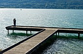 France, Savoie, Aix-les-Bains, on the shores of Lake Bourget at the place called Sèselets