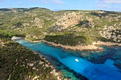 France, Corse du Sud, Sartenais, Sartene, cala Longa (aerial view)