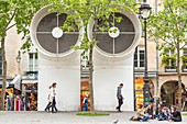 France, Paris, Place Georges Pompidou, Beaubourg square, apertures of Center Pompidou (Georges Pompidou National Center of Art and Culture)