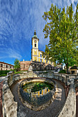 Brunnen Donauquelle im Schlosspark Donaueschingen, Donaueschingen, Donau-Radweg, Baden-Württemberg, Deutschland