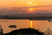 Sunset over the Ayarwaddy River, Mandalay, Myanmar