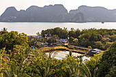 View from Wat Laem Sak - temple on Phang Nga Bay, Laem Sak. Krabi region, Thailand