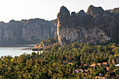 View from &quot;Railay View Point&quot; in the evening light, Railay Peninsula, Krabi Region, Thailand