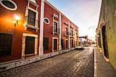 Restored colorful colonial style buildings in the streets of Campeche, Yucatan Peninsula, Mexico