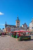 Hauptmarkt with St. Gangolf, Trier, Mosel, Rhineland-Palatinate, Germany